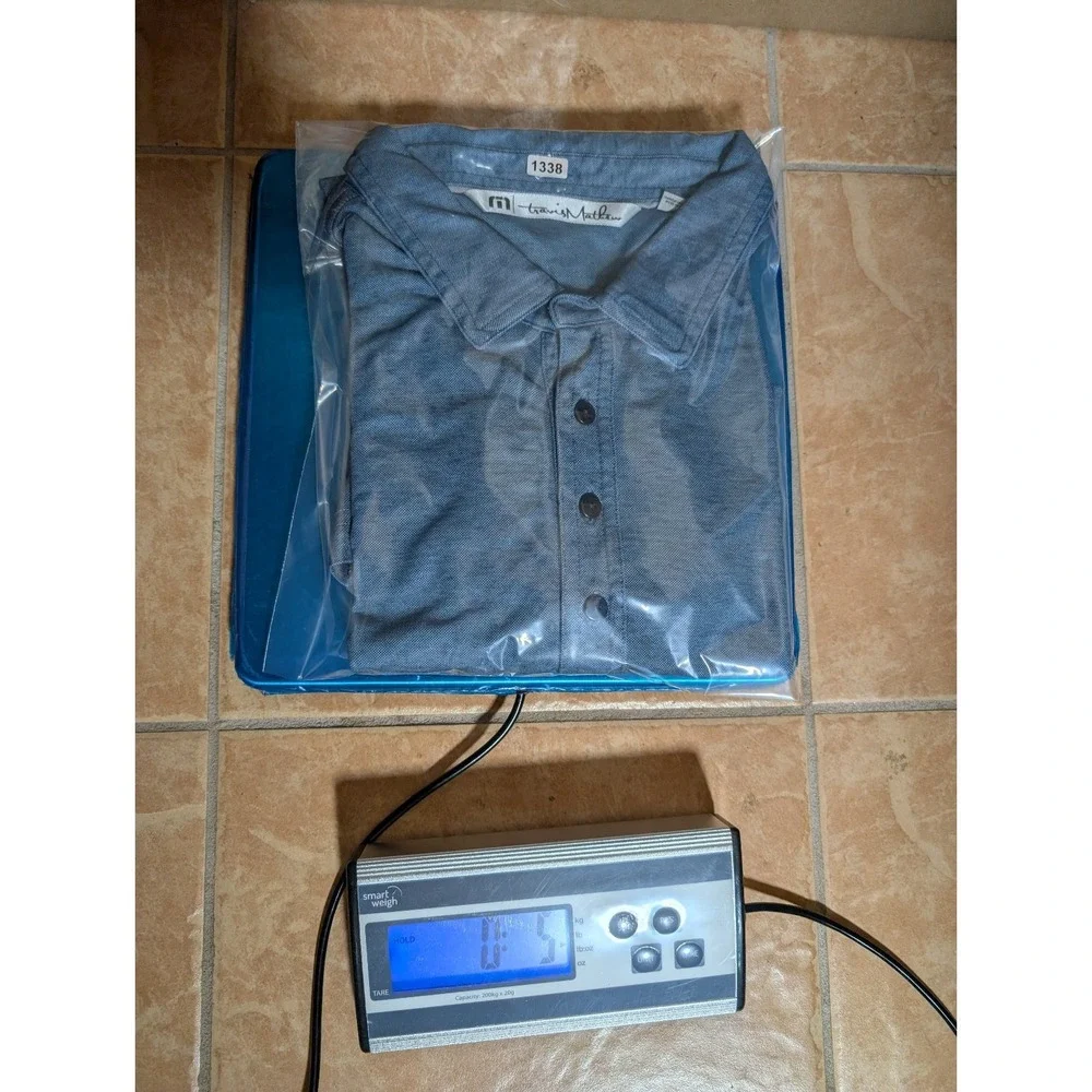 Travis Mathew Polo Shirt Mens XL Blue Golf Pima Cotton‎ Blend Logo Adult